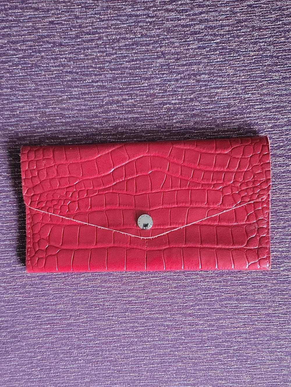 Giorgio Ferretti Red Croc-Embossed Leather Long Wallet - Women Accessories